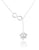 Sterling silver infinity knot lotus flower lariat necklace
