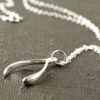 sterling silver wishbone necklace