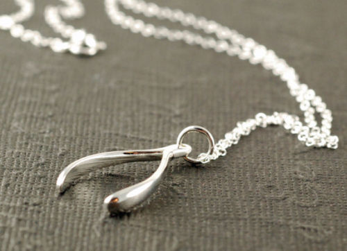 sterling silver wishbone necklace