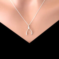 sterling silver wishbone necklace
