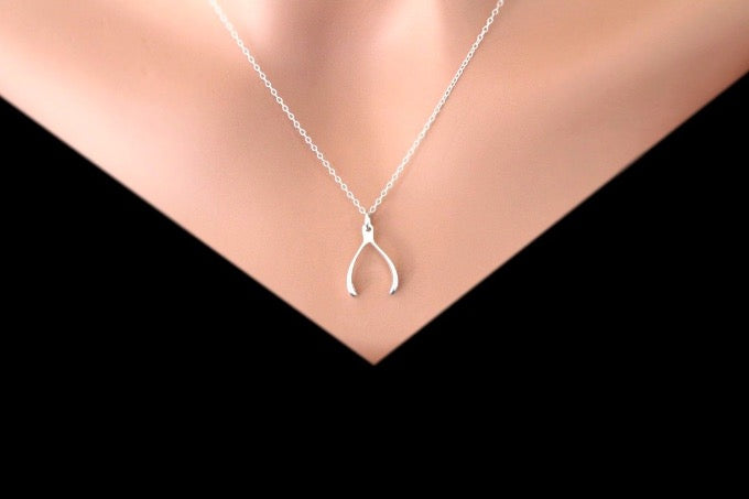 sterling silver wishbone necklace