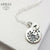 Sterling Silver cluster charm necklace dandelions hand stamped