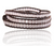 pink quartz leather wrap bracelet
