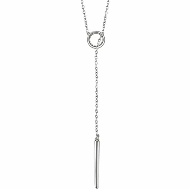 White Gold Lariat Necklace