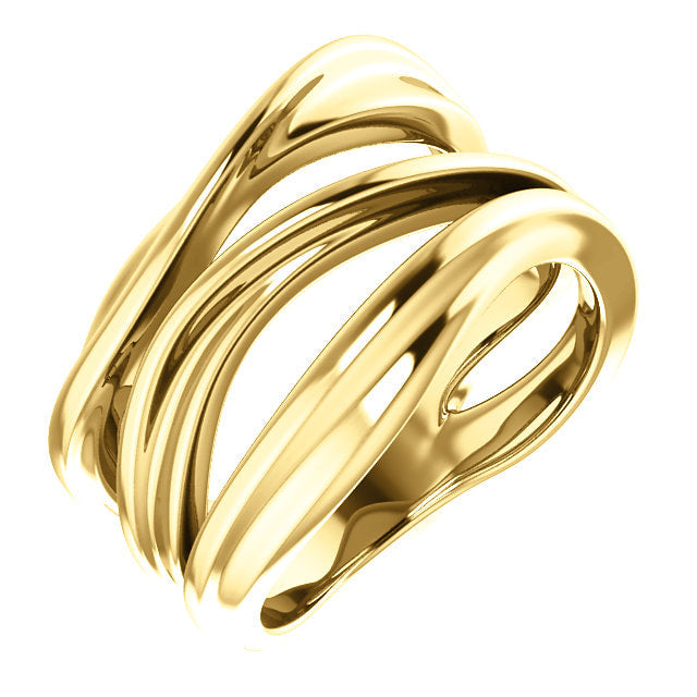 14k yellow gold negative space ring