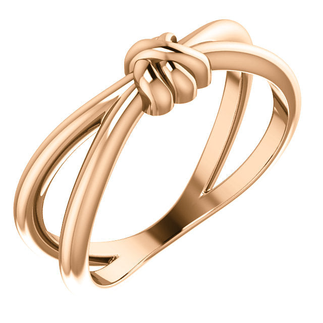 14k rose gold love knot ring