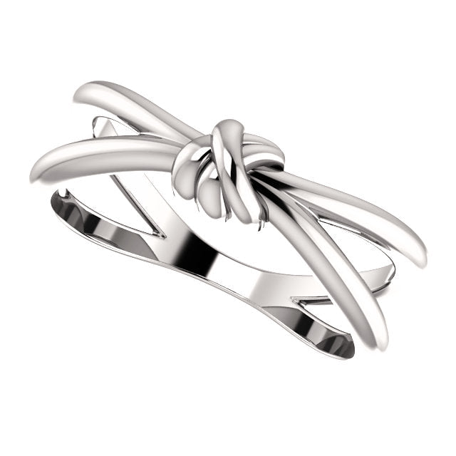 14k white gold love knot ring - gifts for her