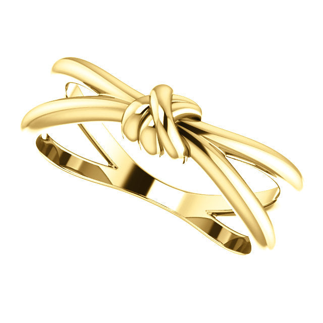 14k yellow gold love knot ring