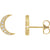 1/10 CTW Diamond Crescent Moon Stud Earrings - 14K Solid Gold {More Options}
