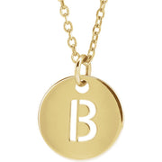 14k yellow gold initial pendant necklace