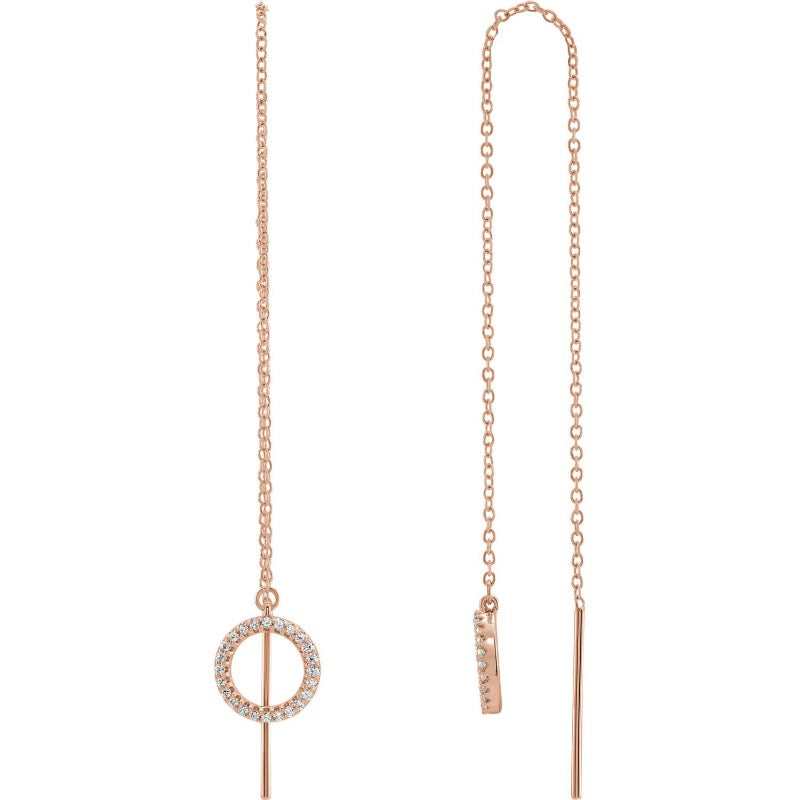 Diamond Threader Earrings in 14K Rose Gold Abrau Jewelry | Stuller