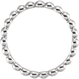 Modern Minimal Beaded Stackable Ring - 14K White Gold {More Options}