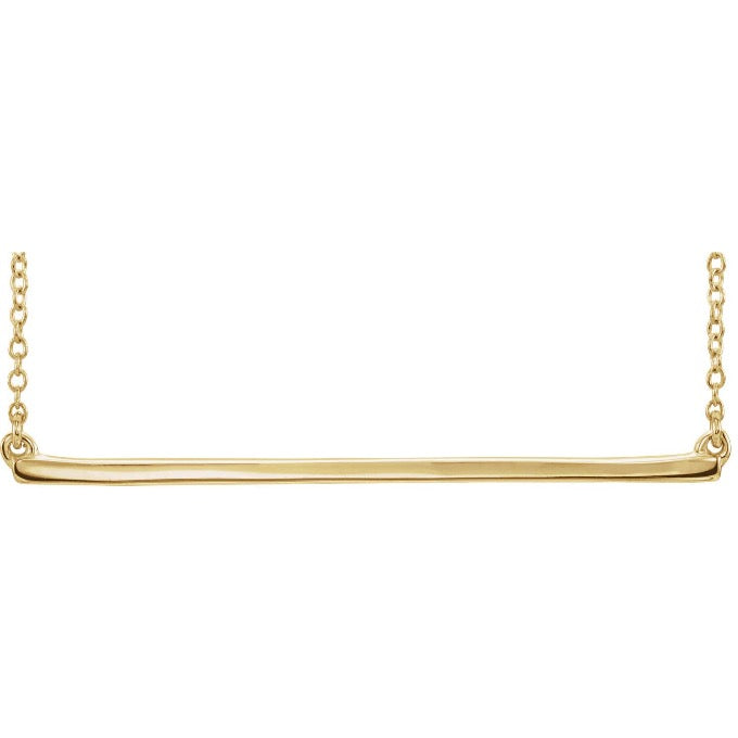 14k yellow gold horizontal bar necklace