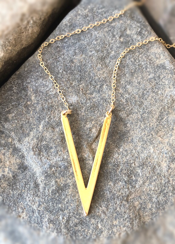 Chevron V Necklace in Gold | Jewelry Gifts for Women
