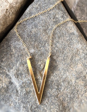 Chevron V Gold Filled Necklace | Abrau Jewelry