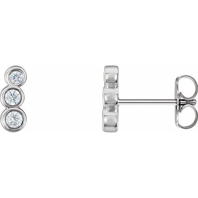 Petite Diamond Ear Climbers in 14K White Gold Stuller | Abrau Jewelry