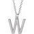 14k white gold personalized letter initial necklace
