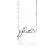 Faith Script Necklace in Sterling Silver