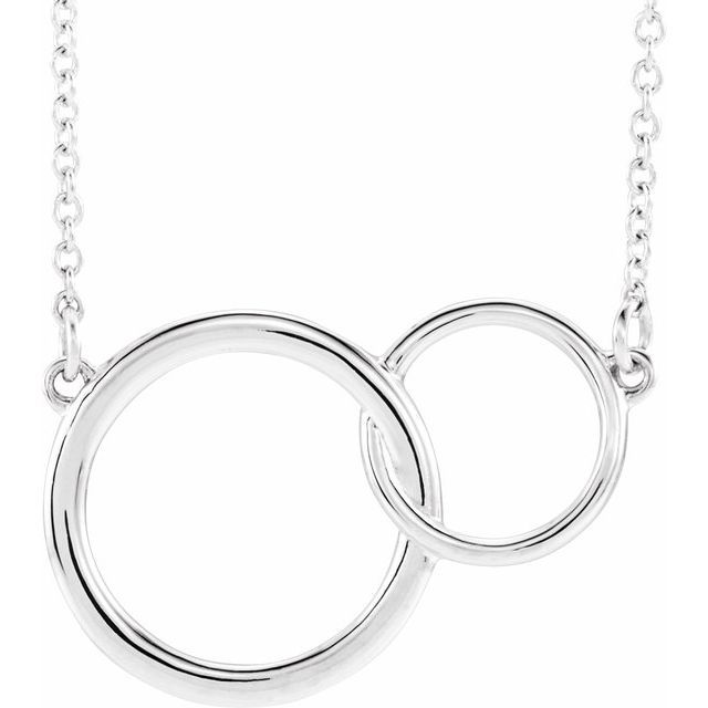 14k white gold interlocking circles necklace