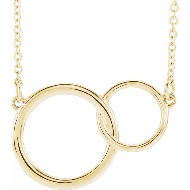 14k yellow gold interlocking circles necklace