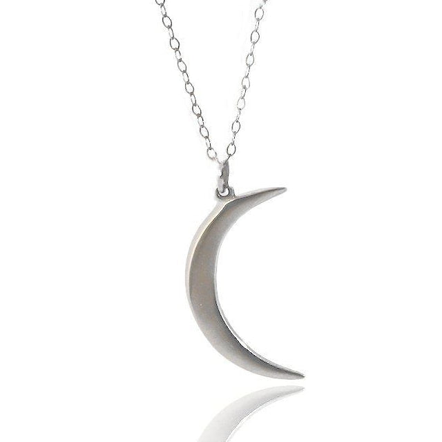 sterling silver crescent moon pendant necklace