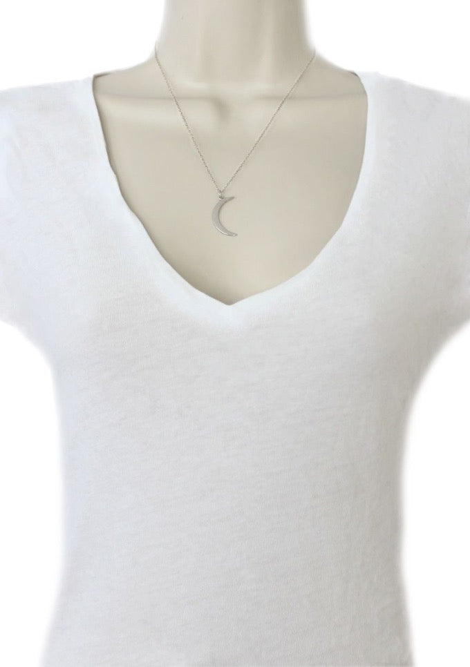 sterling silver crescent moon minimalist necklace