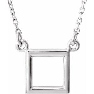 Geometric 14K Solid Yellow Gold Square 16.5