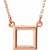 14k rose gold geometric square necklace