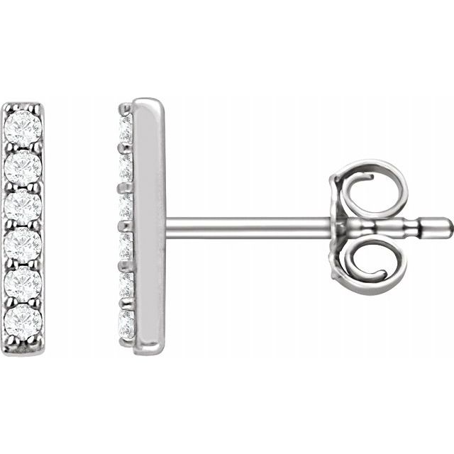 Diamond Bar Earrings  by Stuller | Abrau Jewelry